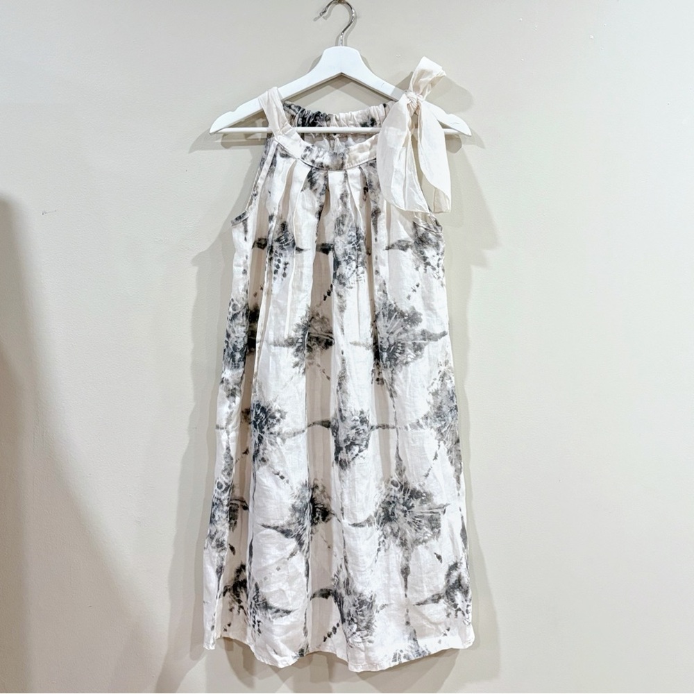 NWT Bellambra Linen Dress Women S Sand Floral Made Italy Resort Summer Chic